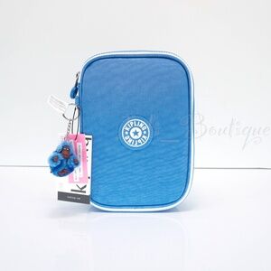 Kipling 100 Pens Case Pencil Accessory Box Polyamide AC3657 Bouncy Blue NWT $54